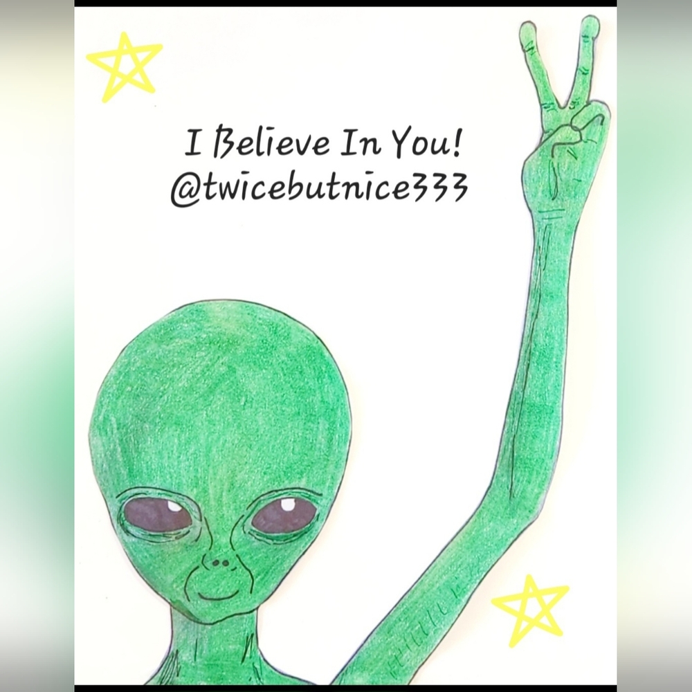 Custom Order @twicebutnice333 Peace Alien Cards 50 Pack